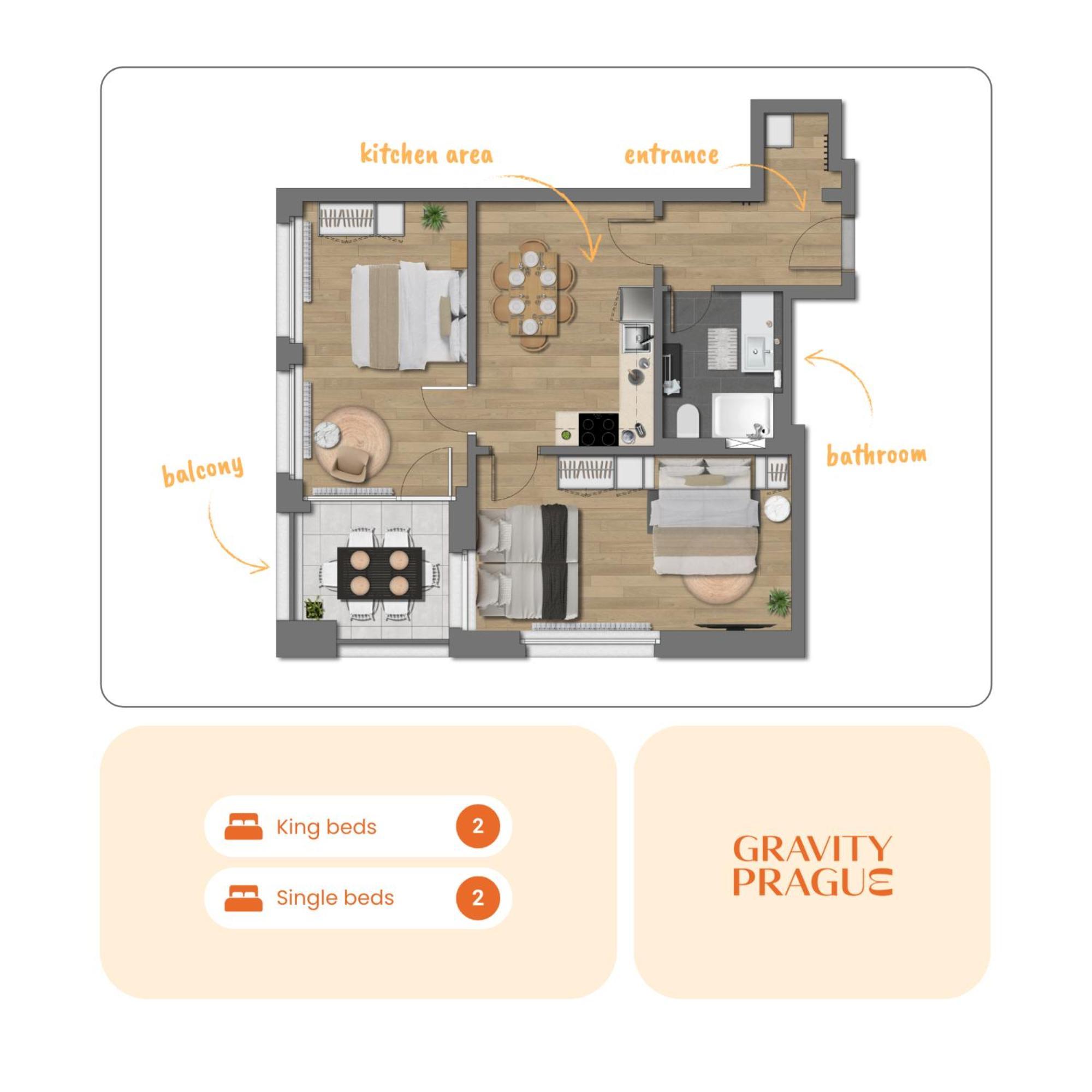 Bright 2Br - 8Th Floor, Balcony, Free Parking - By Gravity Prague Daire Dış mekan fotoğraf